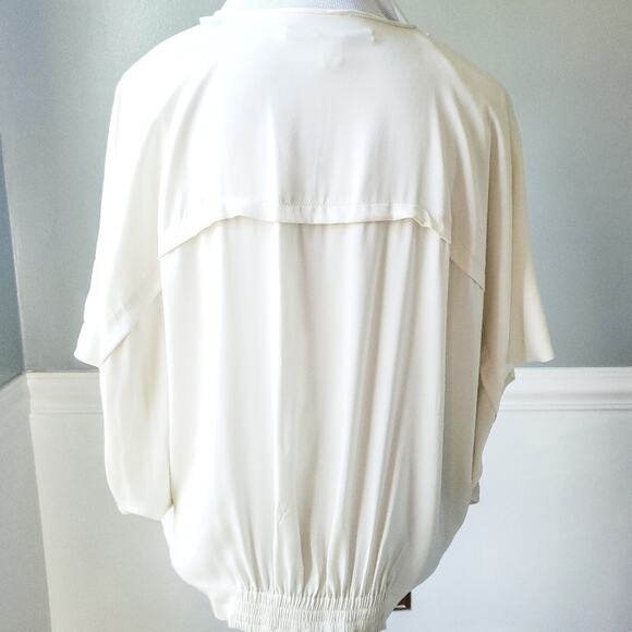 DVF Diane Von Furstenberg SILK Cream Career Blouse Shirt Top Small Lined - Picture 4 of 8